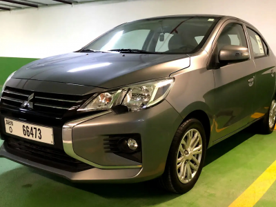 Rent Mitsubishi Attrage Grey in Dubai